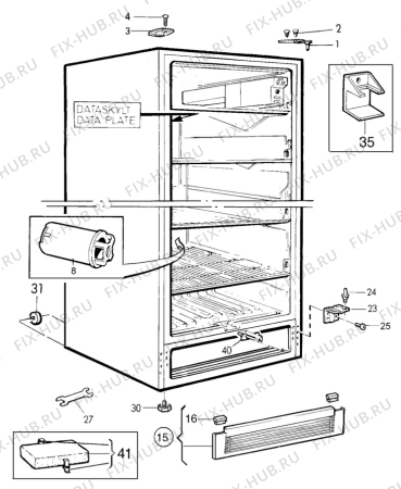 Взрыв-схема холодильника Electrolux TF968G - Схема узла C10 Cabinet